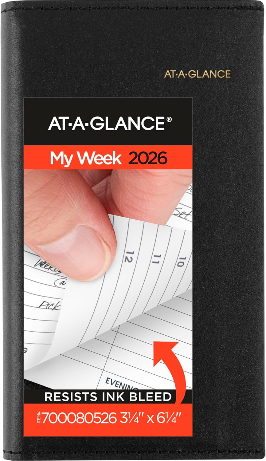 AT-A-GLANCE 2026 Appointment Book Planner, Weekly, Refillable, 3-1/4″ X 6-1/4″,