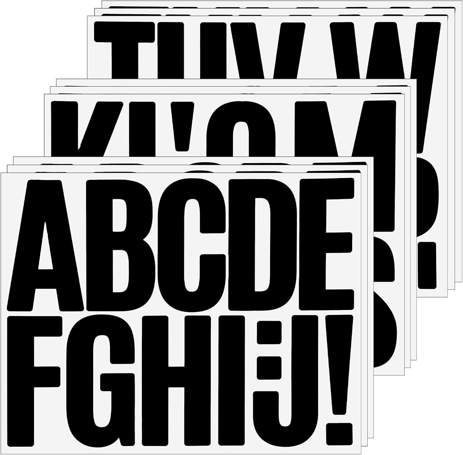 108 PCS Black Letter Stickers, 3 Inch Stick on Letters, Self Adhesive Alphabet S