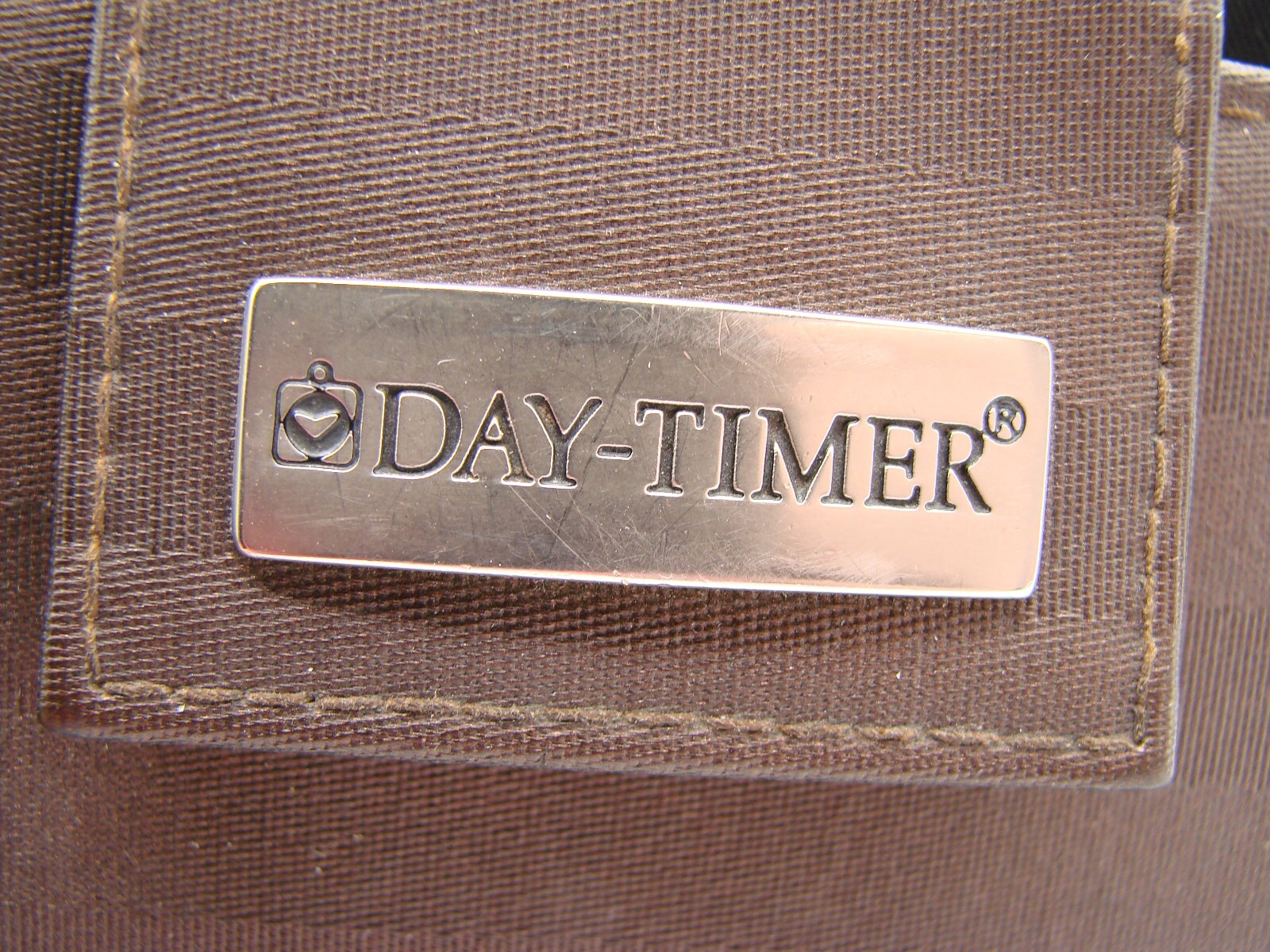 Day-Timer Navigator Brown Satin Striped Planner Binder 6 Rings Snap Tab Closure