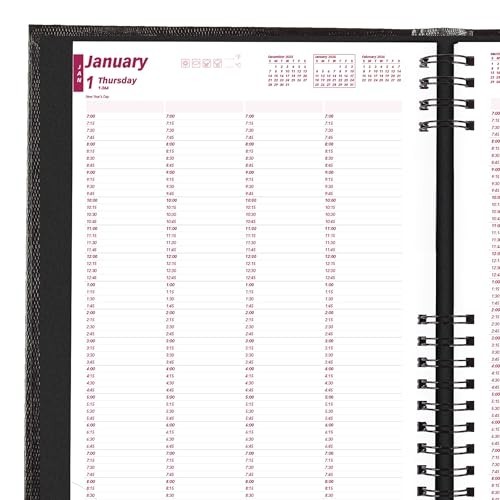 2026 Daily Professional Planner – 4-Person Appointment Book, Twin-Wire Binding,