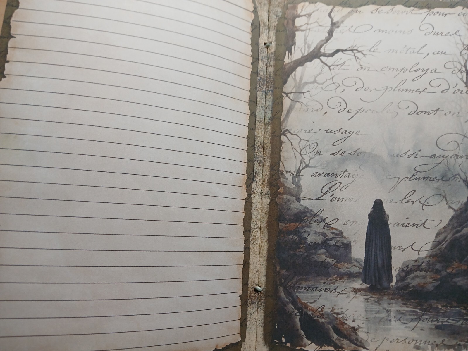 Junk Journal Booklet “WICCAN 2″ GRIMOIRE SPELLBOOK HANDMADE Lg 6″x9” 40pg