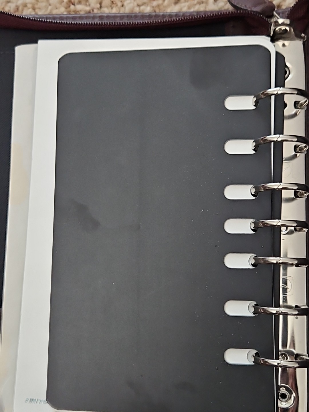 Day-Timer Burgundy Leather 7 Ring Binder Planner Organizer 10.5″x 8″ Made USA