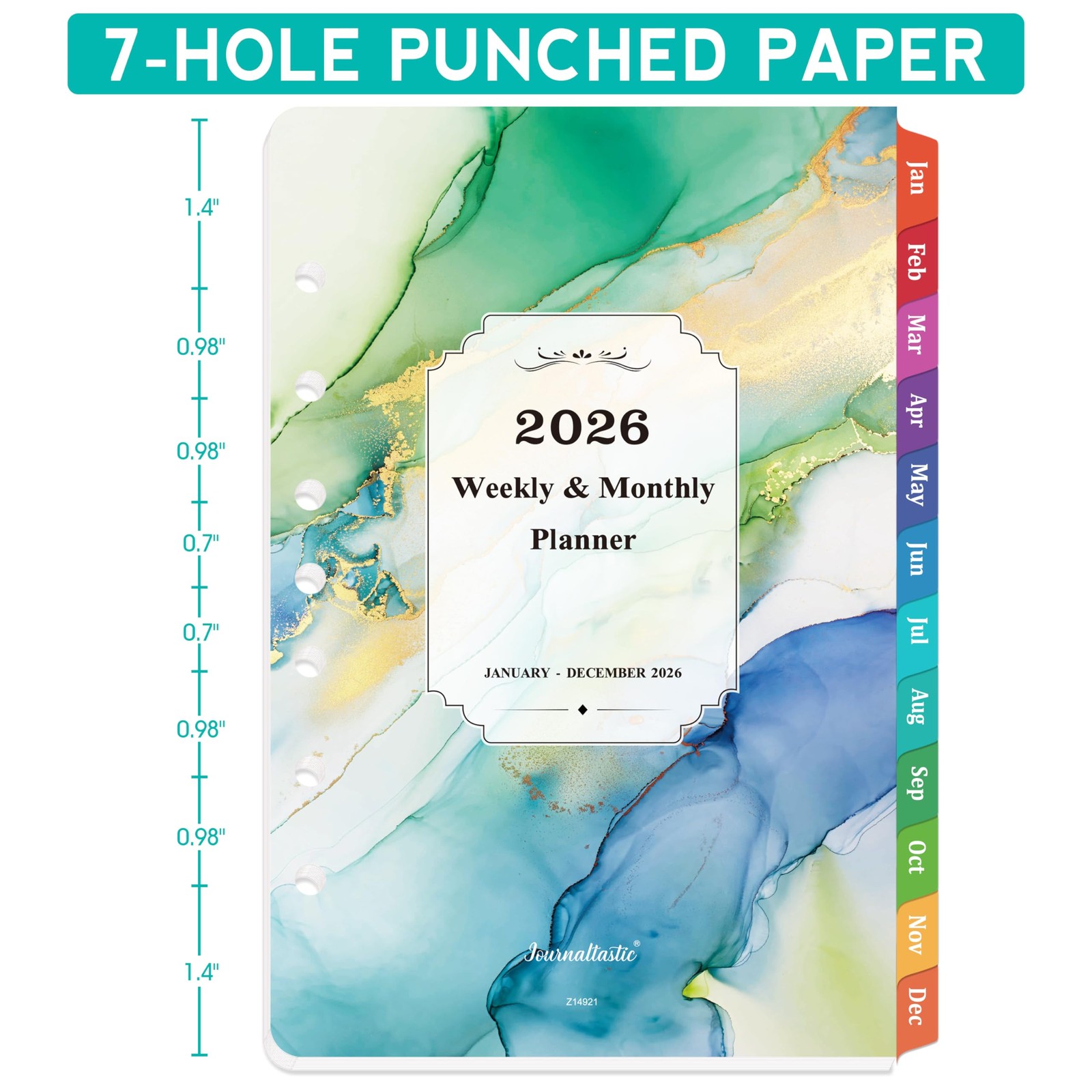 2026 Planner Refills – 2026, JAN 2026 5.5 x 8.5 inches, green