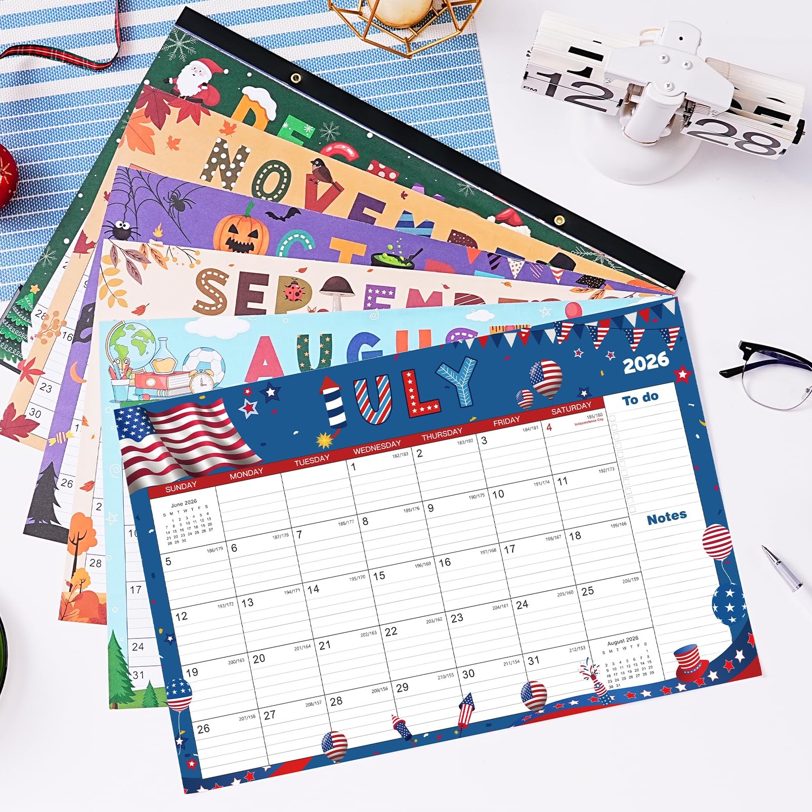 2026-2027 Desk Calendar – July 2026 – December 2027, 17″ x 12″