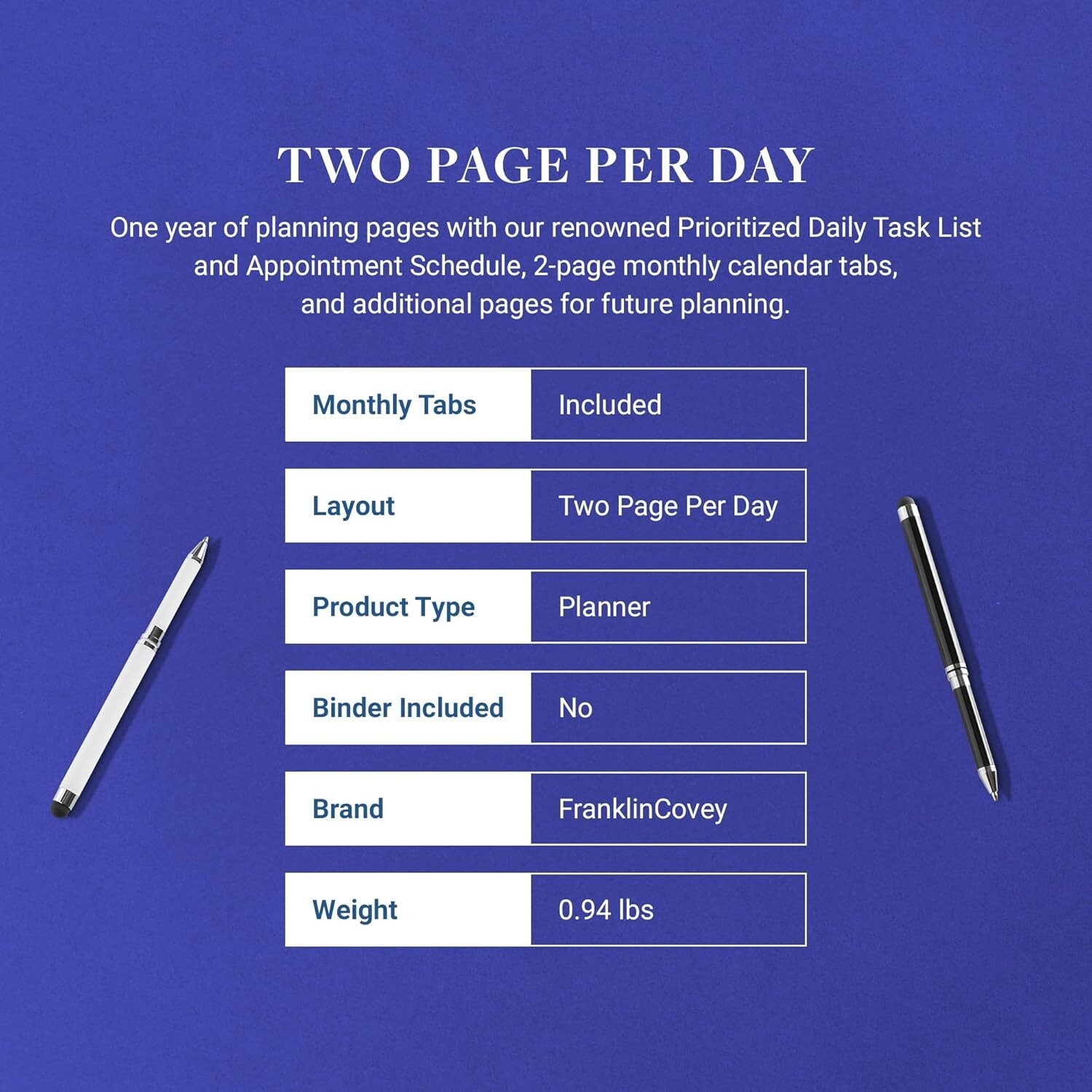 2025 Pocket Size Planner – Two Pages Per Day with Quotes for Daily Motivation