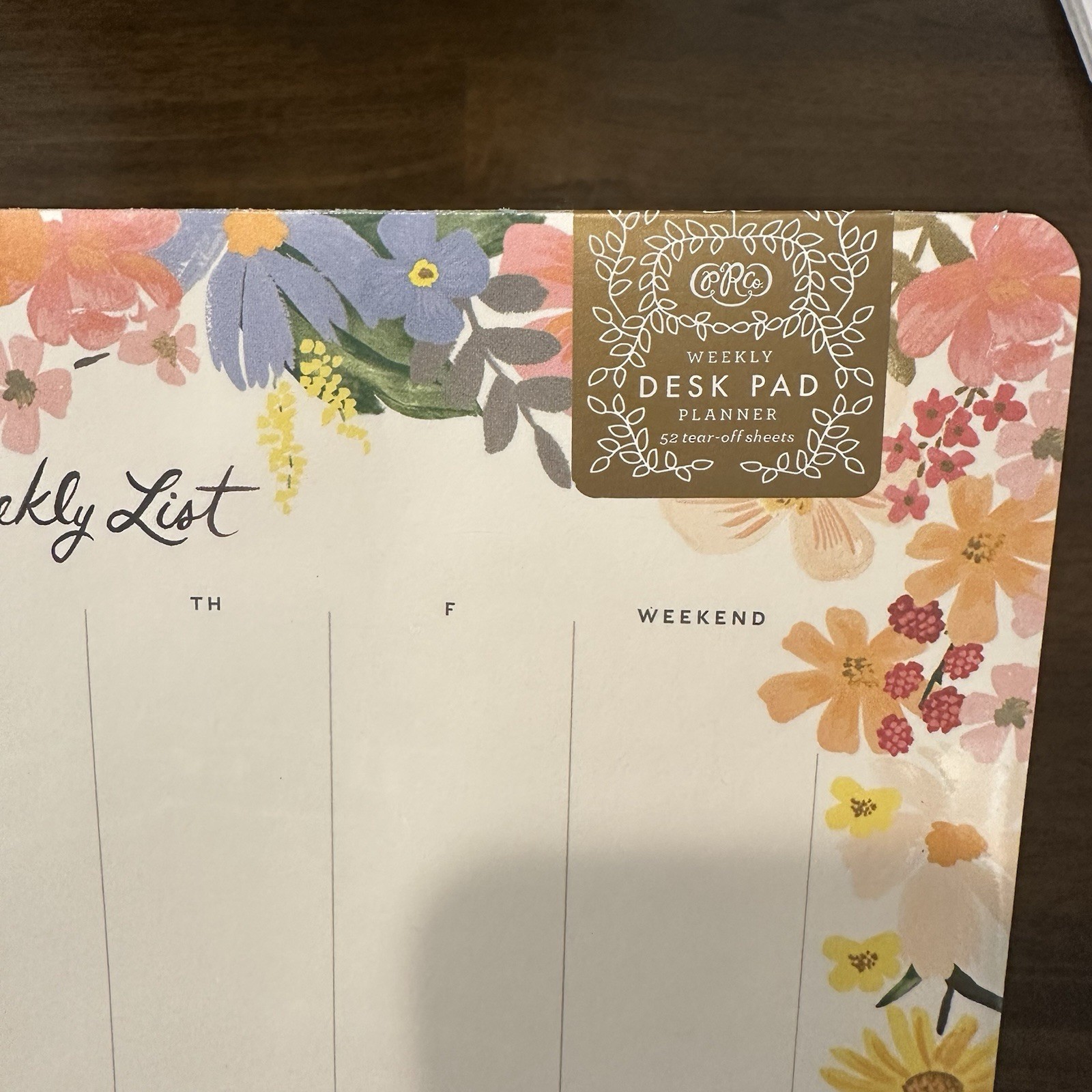 NEW Sealed Rifle Paper Co. Floral Weekly Desk Pad, 52 Tear-Off Pages
