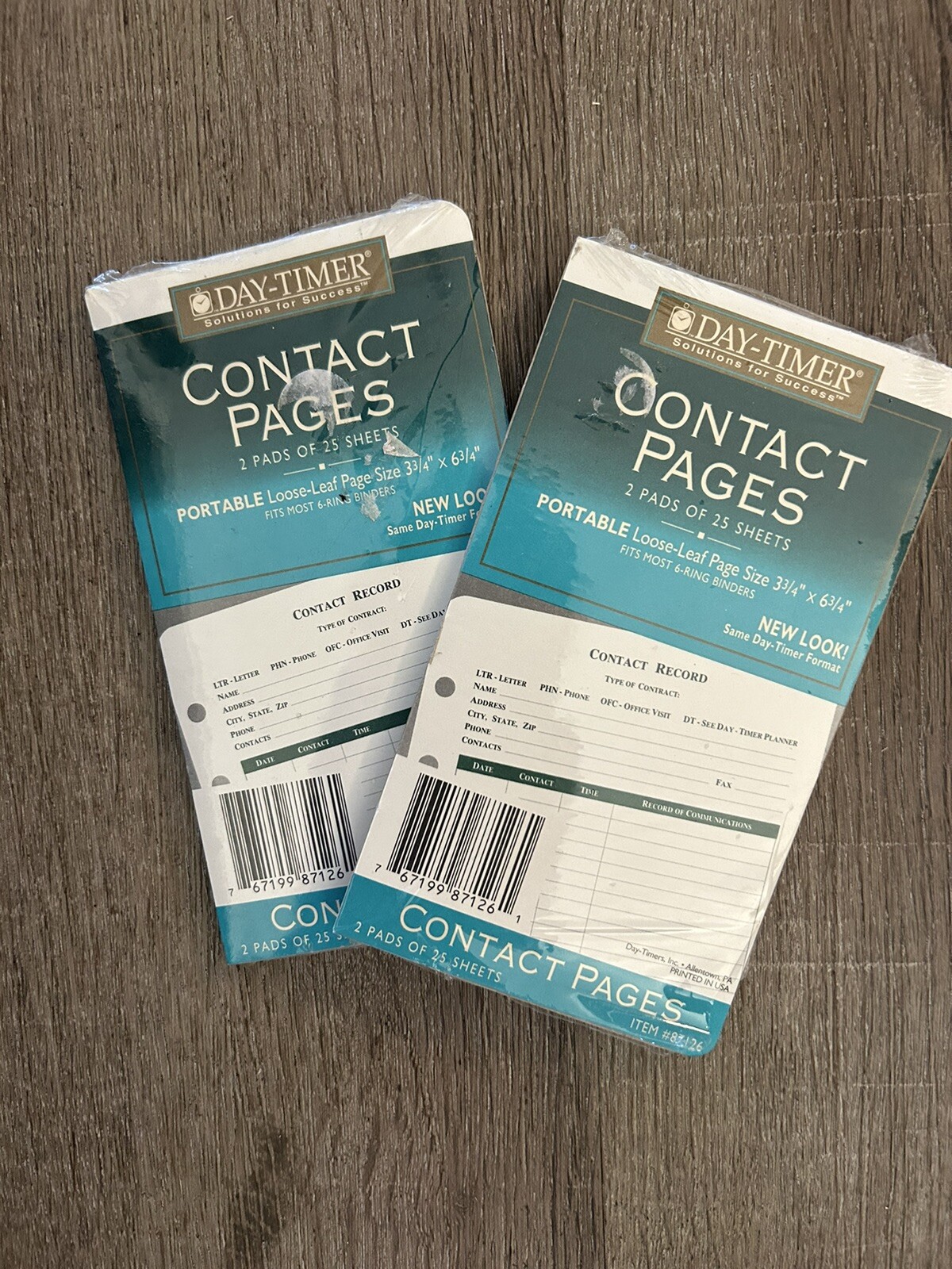 2 Packages Vintage Day-Timer Business Contact Pages Size 3 2 Pads 25 Sheets New