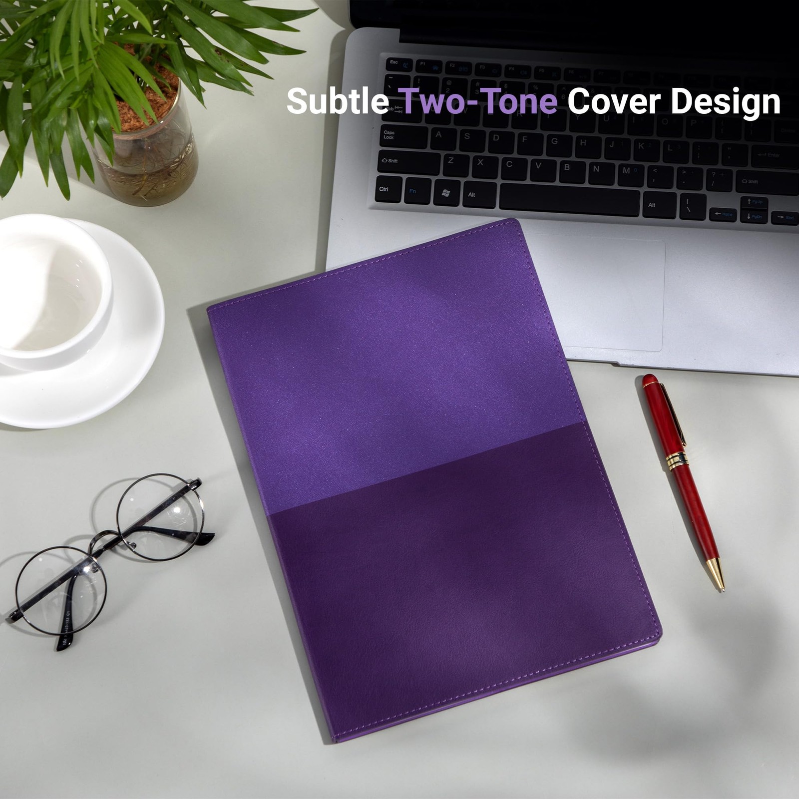 College Ruled Notebook, A4 Color-Block Softcover PU Leather Notebook for Work…
