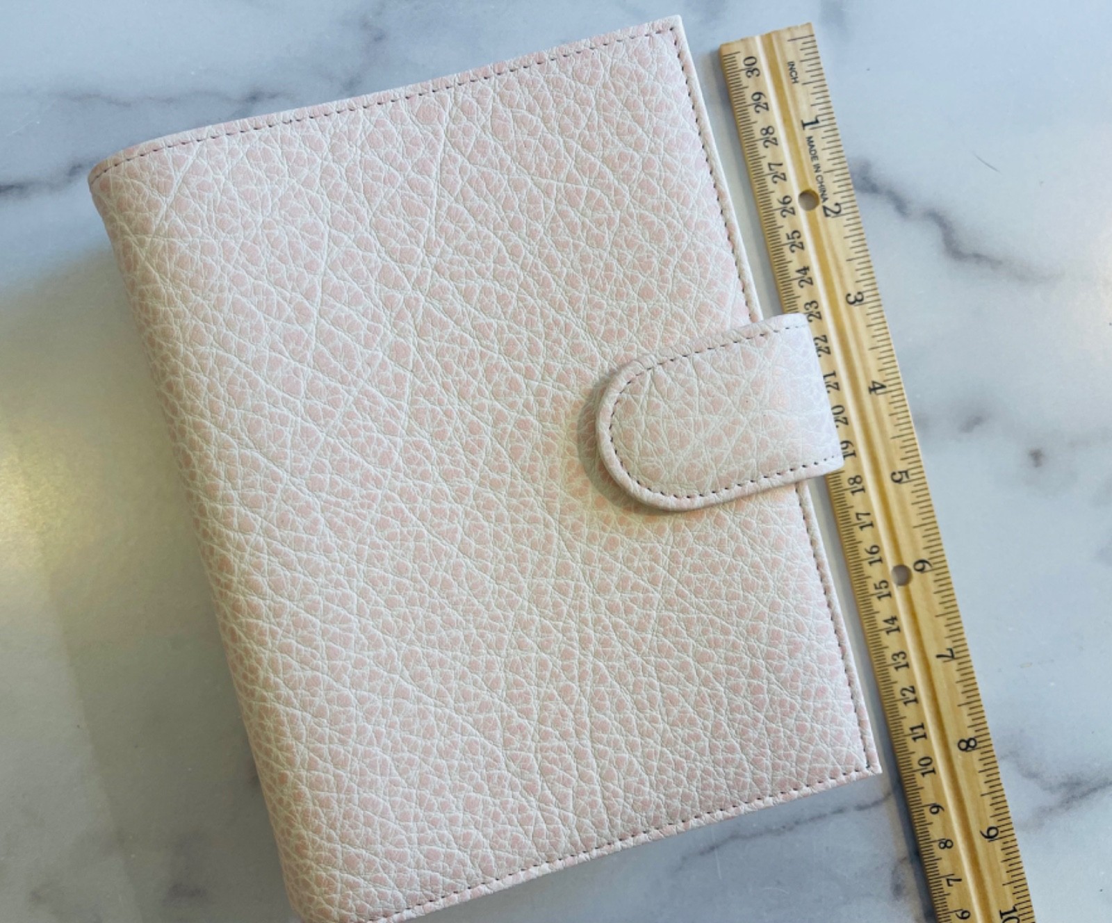 Van Der Spek TM Standard 30mm ring Leather planner -RARE TM Rose-New in box (A6)