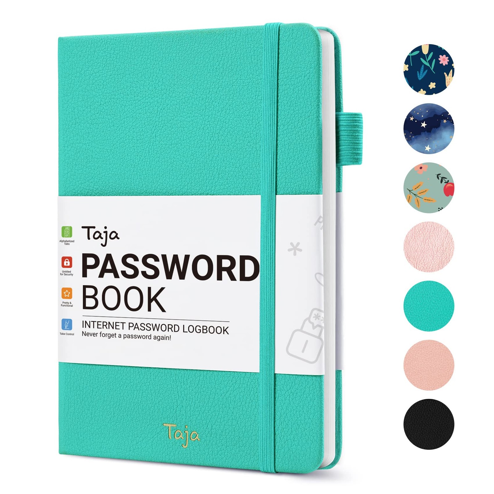 Password Keeper Book with Alphabetical Tabs, Small Password Books for Seniors