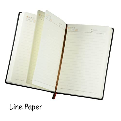 Thick Leather Writing Journal 720 Pages Lined Paper B6 Hardcover Black