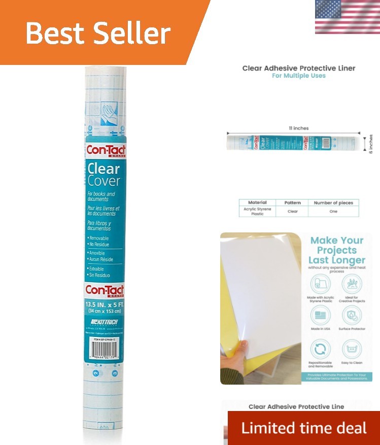 Brand Clear Adhesive Protective Liner, Protect Books and Documents, Easy to A…