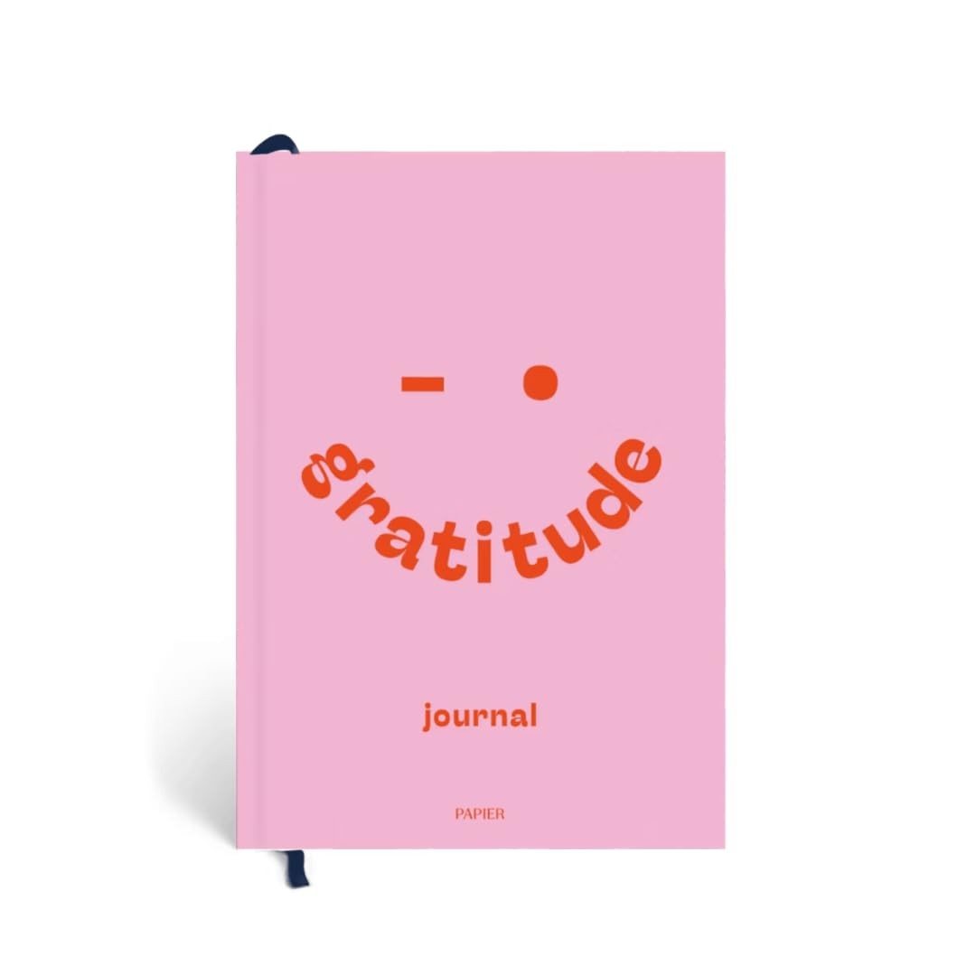 Papier Gratitude Attitude Journal – Pink Hardcover | Daily Prompts, Morning &