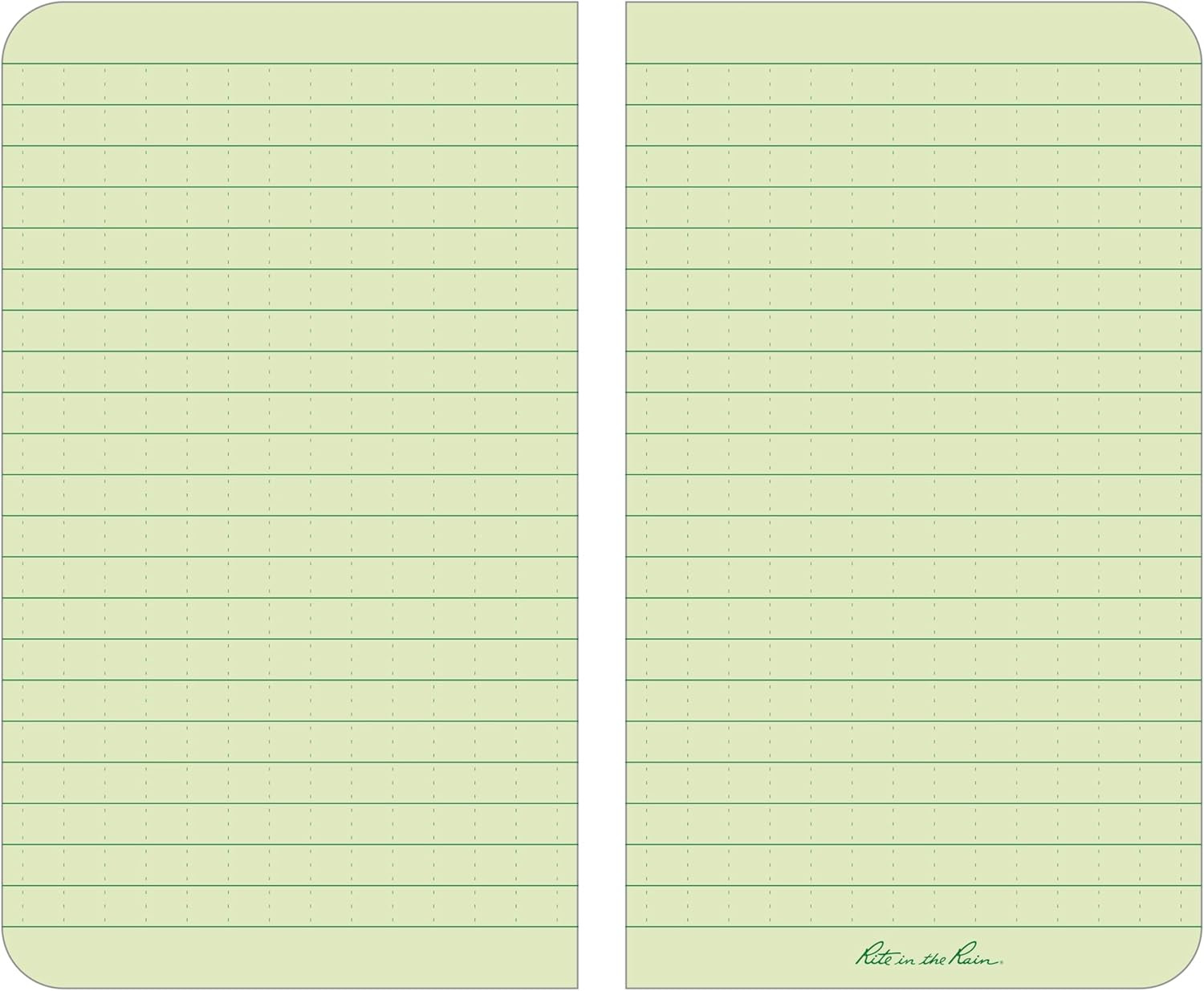 Weatherproof Soft Cover Pocket Notebook, 3.5″ x 6″, Green Cover, Universal Patte