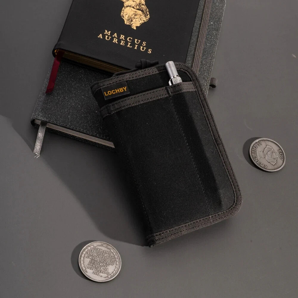 LOCHBY Pocket Journal Bumblebee Notebook Cover | Water Resistant Waxed Canvas