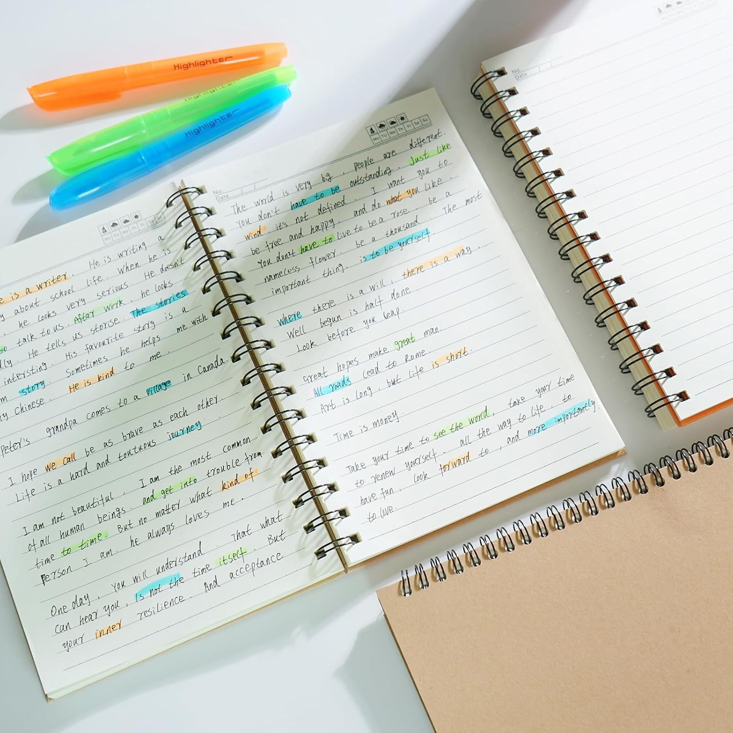 6 Pack Spiral Notebooks 5.83″X8.27″, 200 Pages A5 Spiral Notebook Journal