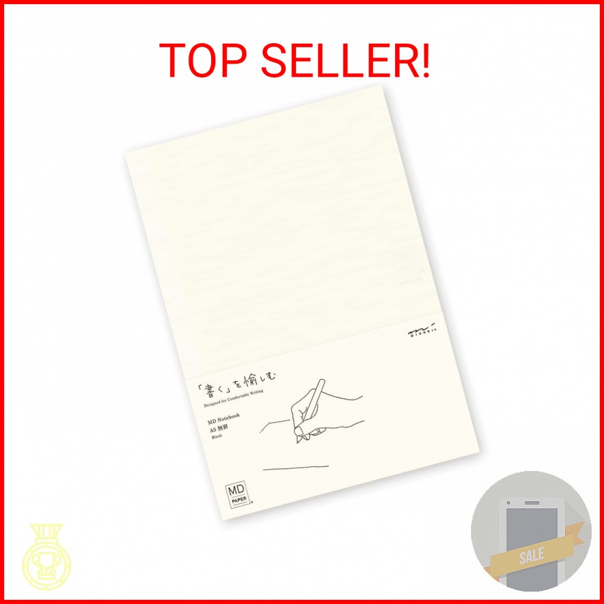 DESIGNPHIL 15293006 Midori Notebook, MD Notebook, A5, Unruled A