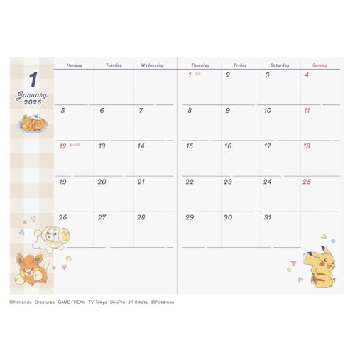 art print japan 2026 Planner B6 Monthly Pikachu/Fruit Sandwich