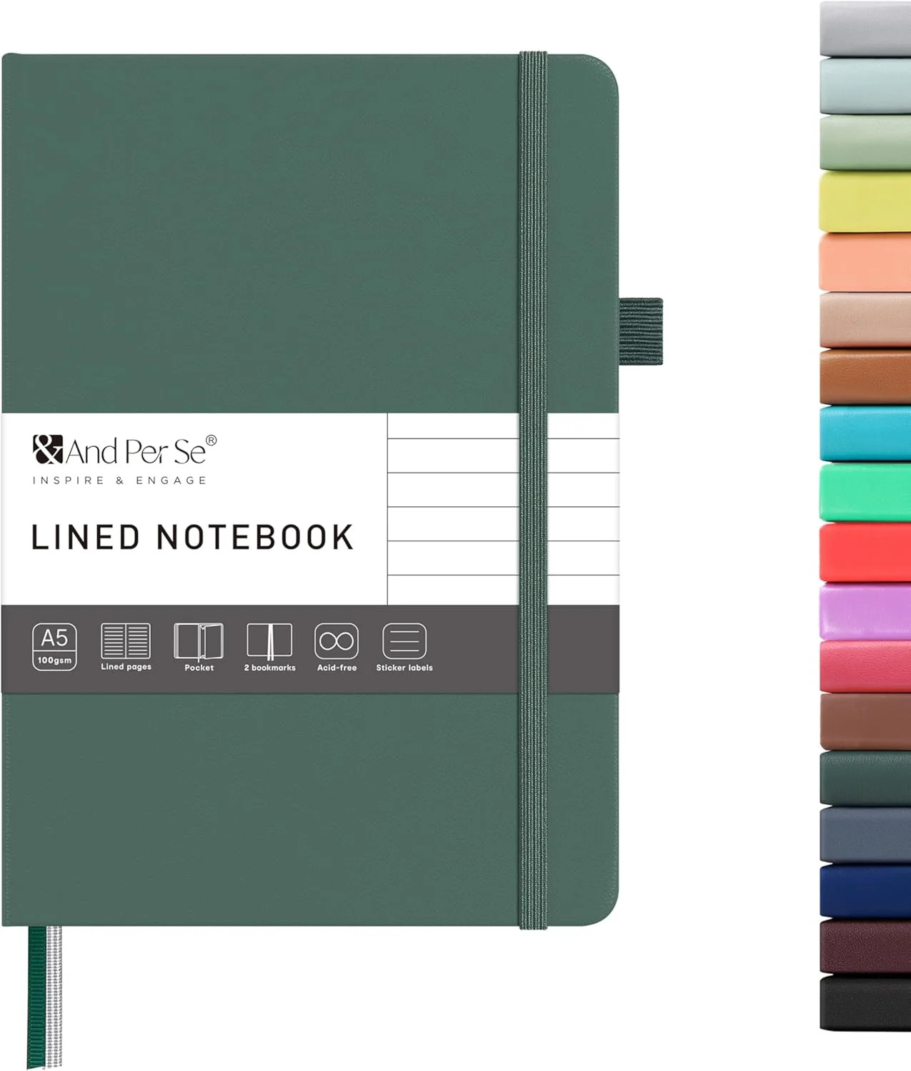 Lined Journal Notebook A5 Hardcover 160 Pages 100gsm Thick Paper College Ruled
