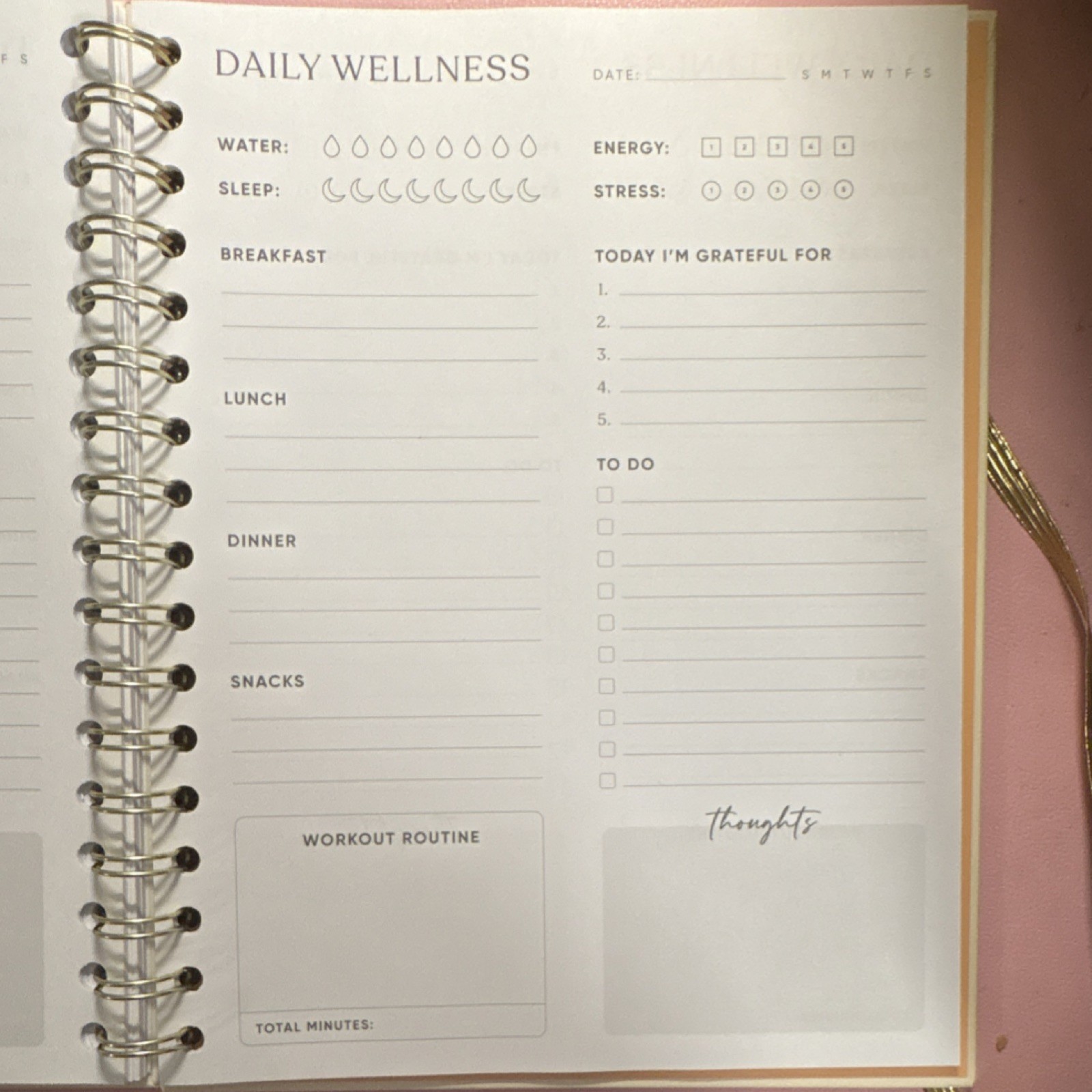 be rooted Mind Run Free Undated Wellness Planner Daily Paperboard Organizer