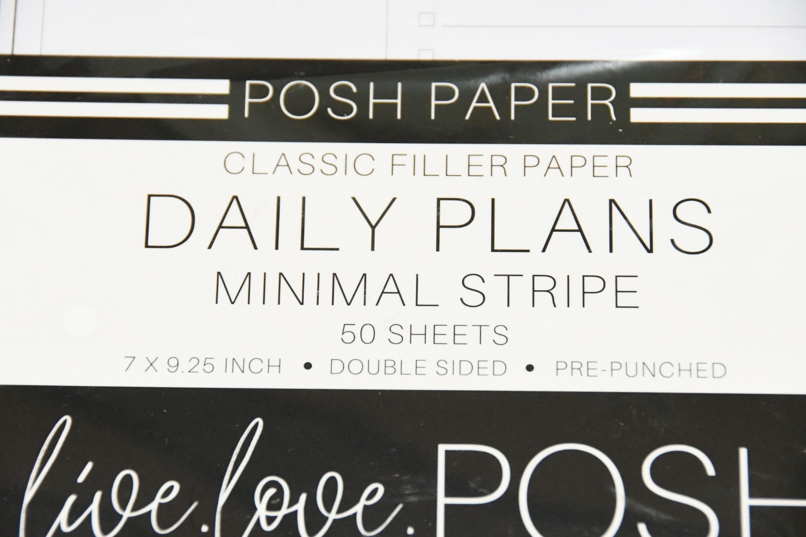 Live Love Posh Classic Filler Paper Daily Plans Sheets 50 pages