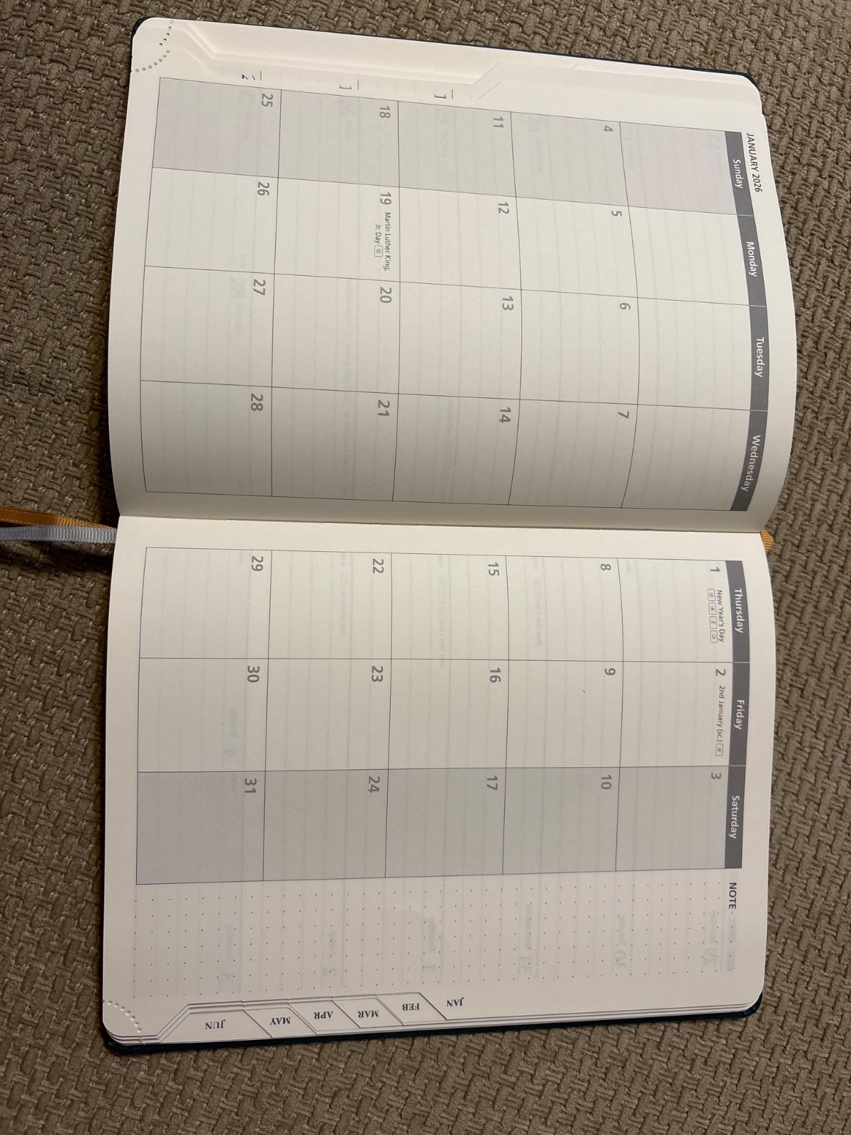 POPRUN Weekly Planner 2026 (Medium 6.5″ x 8.5″) Calendar 12 Months Notebook with