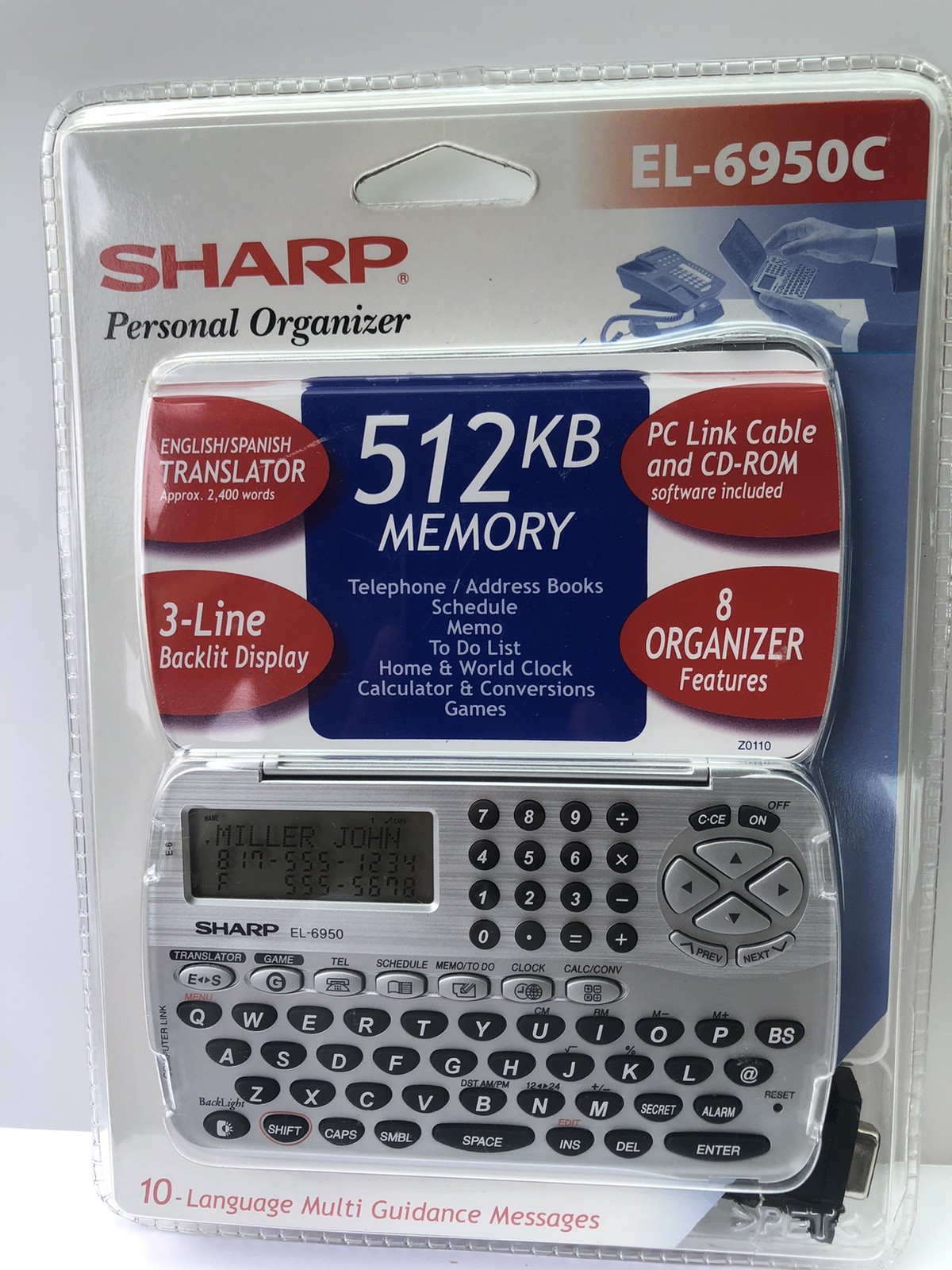 Sharp Personal Organizer EL-6950C Grey Translator Phone Address Book 512KB