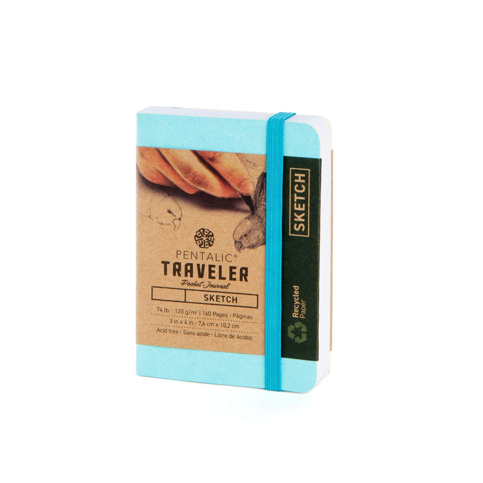 Pentalic 3″ x 4″ Pocket Sketchbook 3-inch x 4-inch, Turquoise, Turquoise