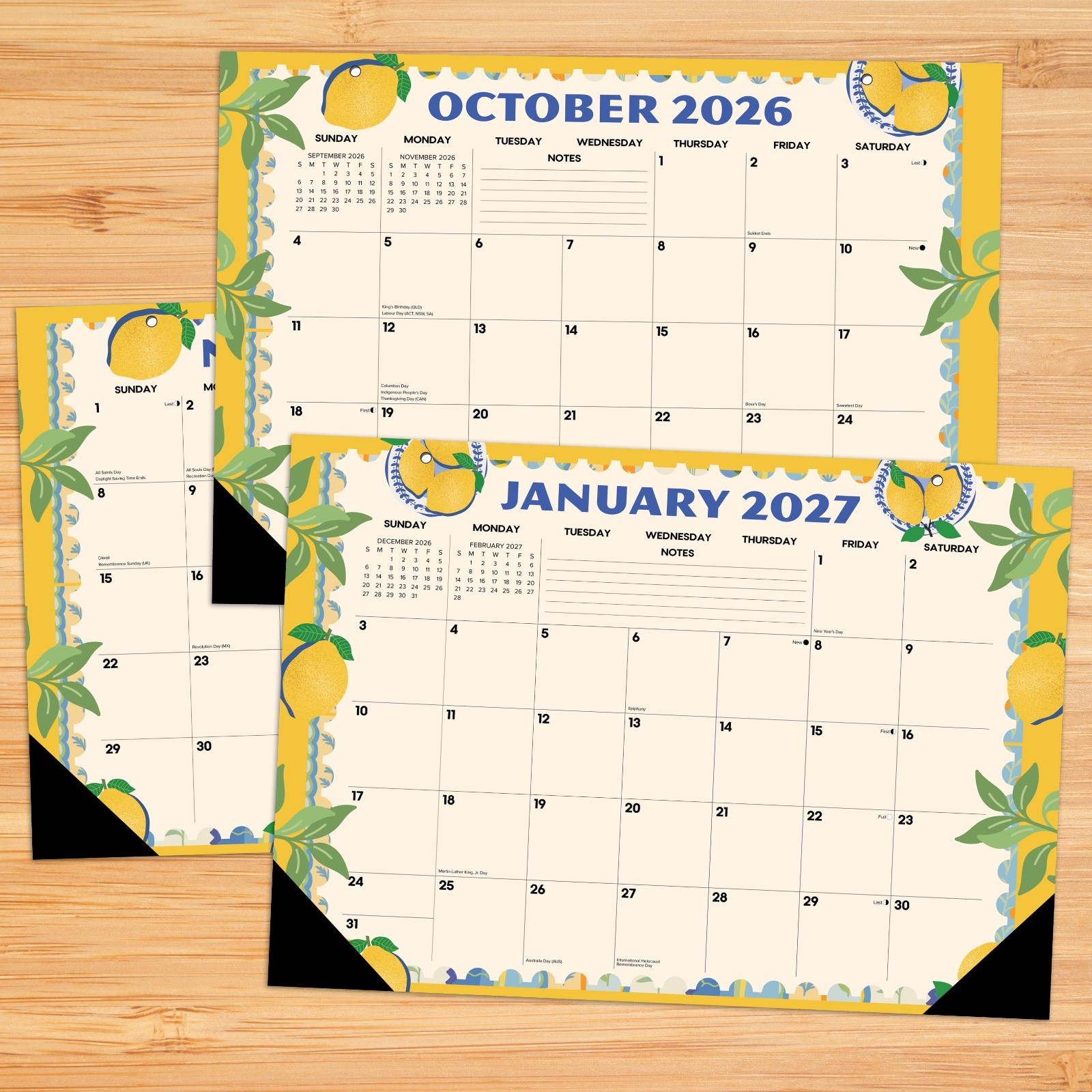 Mediterranean Moments AY July 2026 – June 2027 17″ x 12″ Small Monthly Deskpad