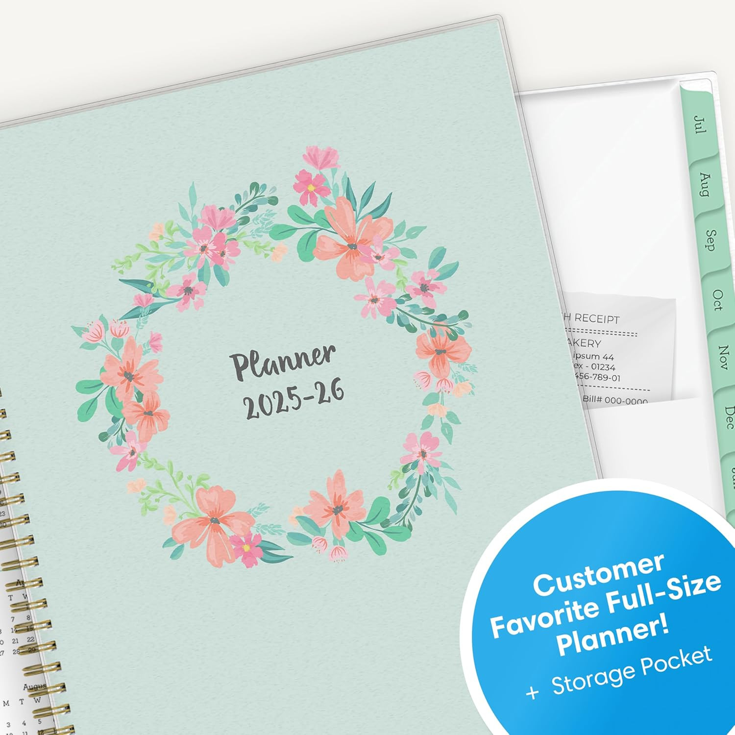 Weekly and Monthly Academic Year Planner Calendar, July – June, Flexible Cover,