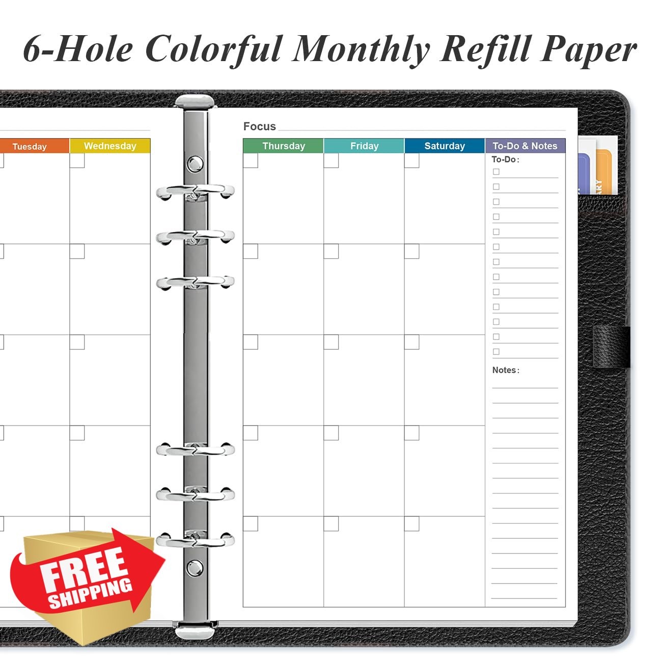 Yaridar 6-Hole Monthly Planner Refills