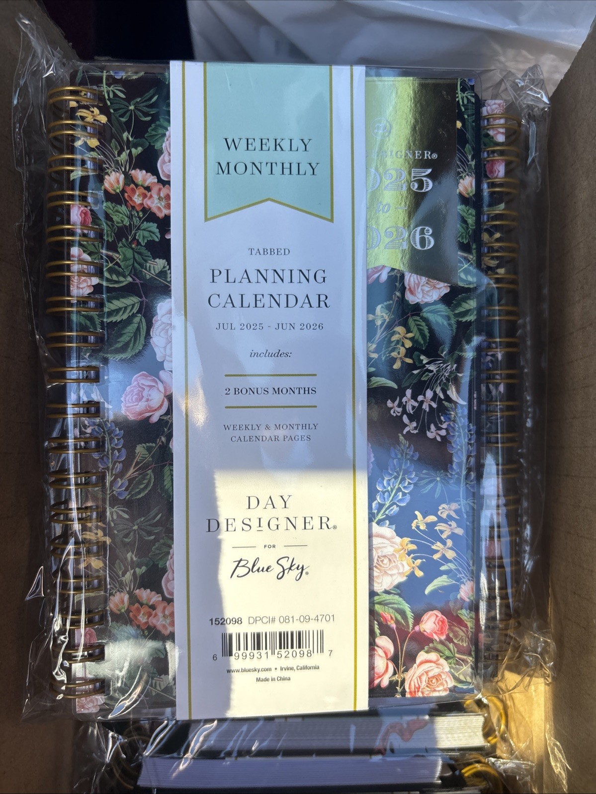 Blue Sky Day Designer 2025 2026 Calendar Planner Weekly Academic Pocket Floral