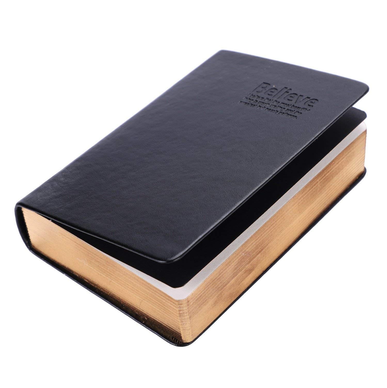 ITODA Blank Bible Notebook Journals Unlined Vintage PU Leather Cover Black