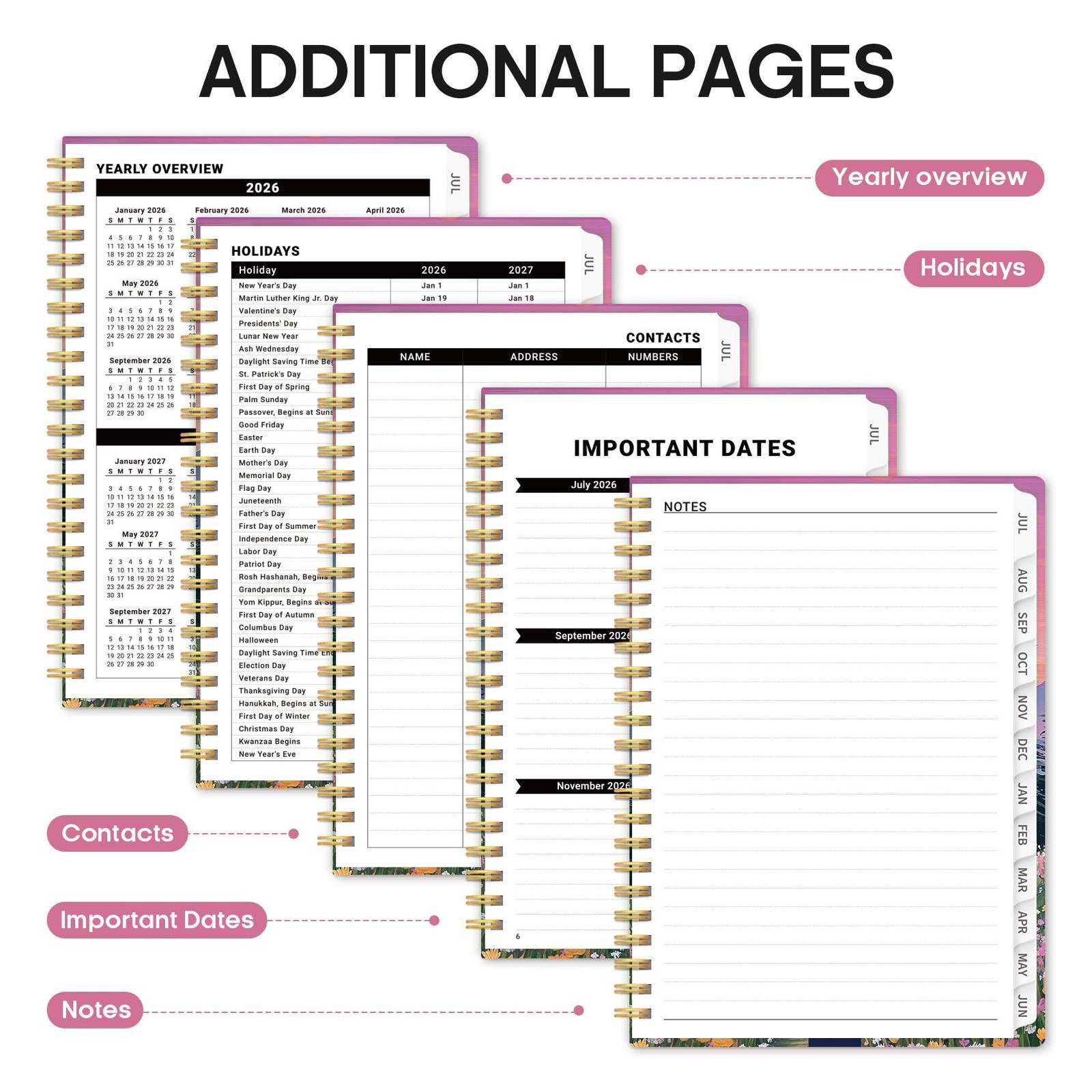 Planner 2026-2027, Academic Monthly and (6.3″x8.5″)a5, M-Dreamscape Hills