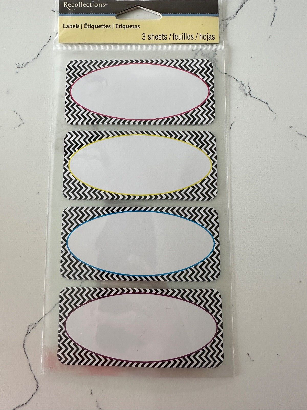 Recollections 12 PC Colorful Oval Labels Home Organizing Crafts Present
