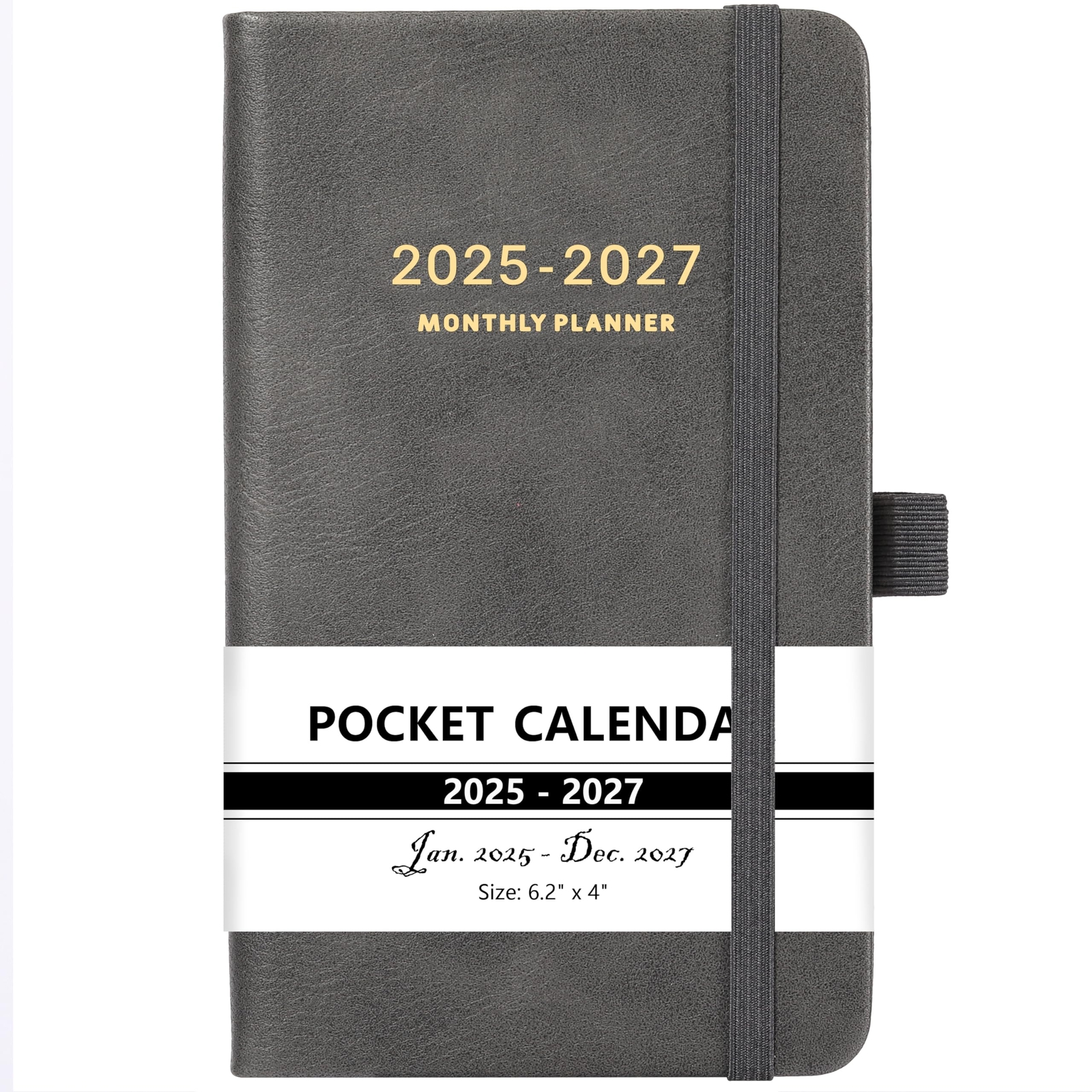 2025-2027 Monthly Pocket Planner – 3 Year Monthly Calendar with Leather Cover