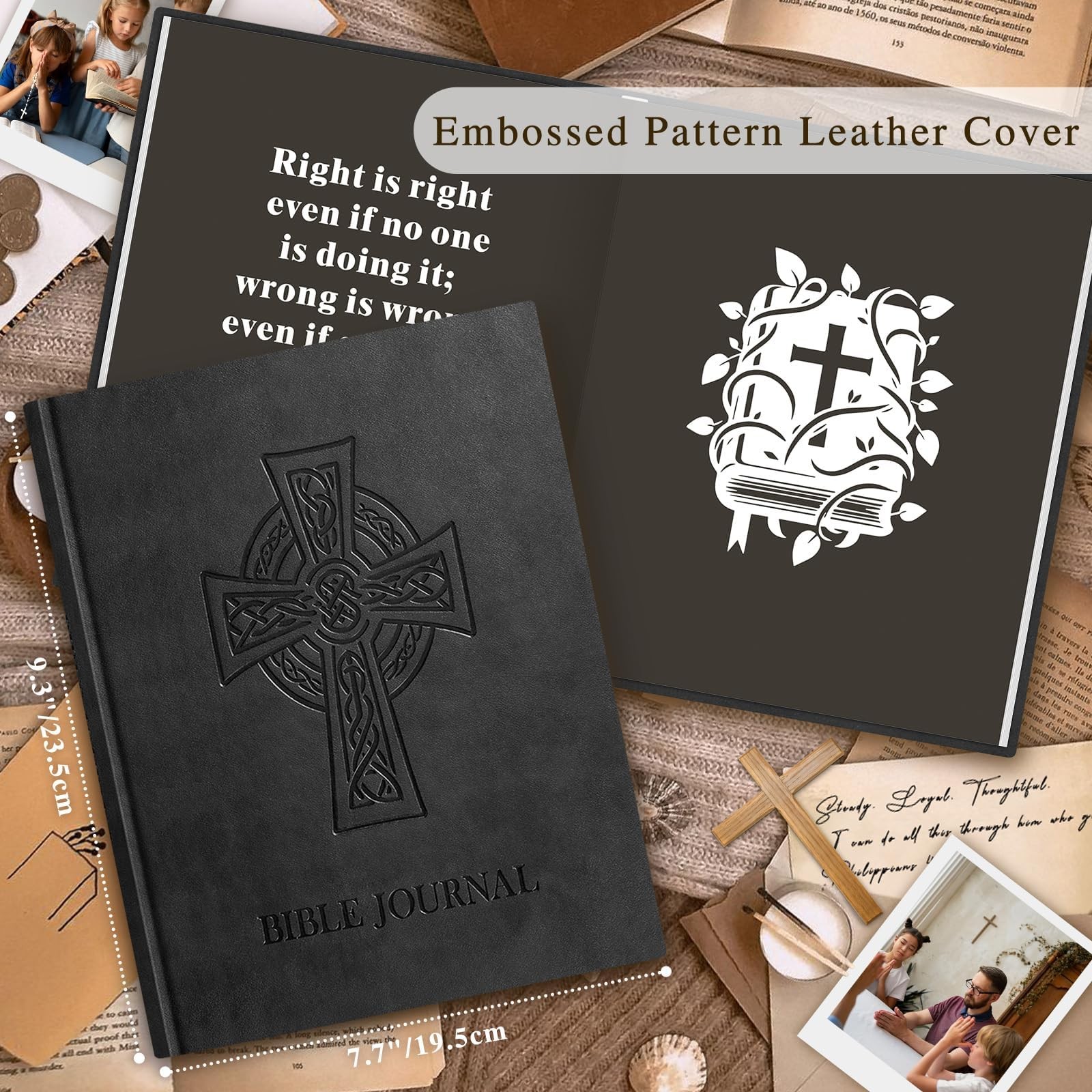 Lanpn Bible Prayer Journal for Men, 91 Days Christian Daily Devotional Black