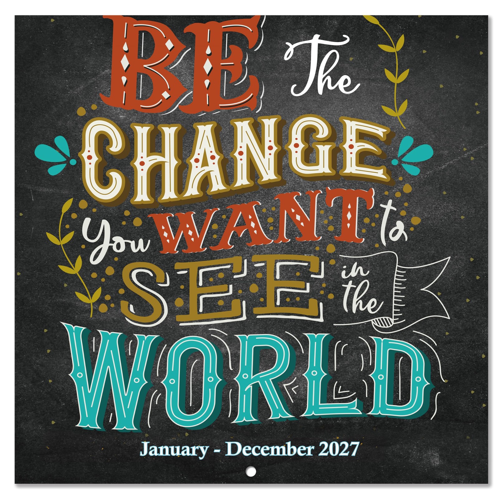 2027 Calendar – Wall 2027, Jan. 2027 – Dec. 12″ x 24″, Black
