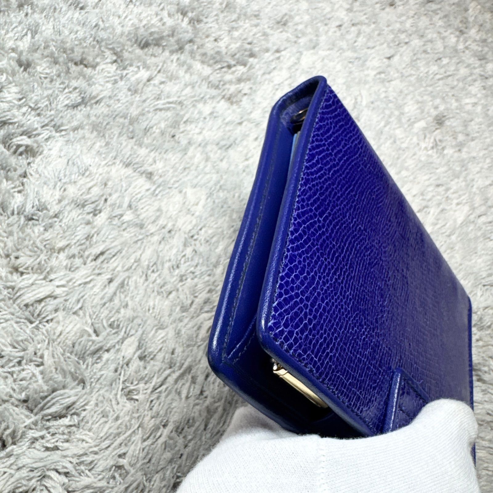 SMYTHSON System Notebook Notebook Cover Leather Blue with Gold Pen Used