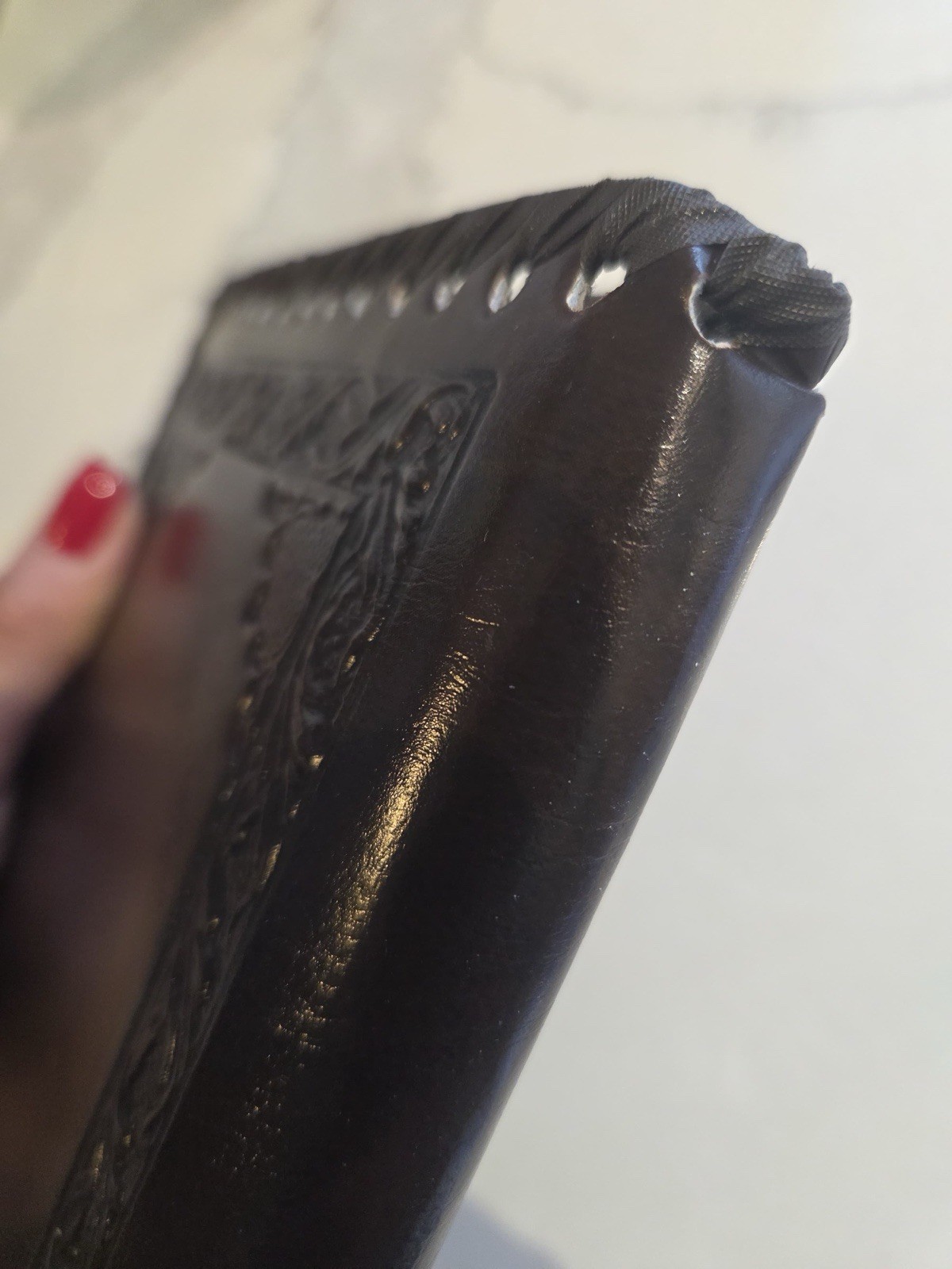 Vintage Made in Italy Florentine Style Leather Address Book A-Z Whip-Stitched
