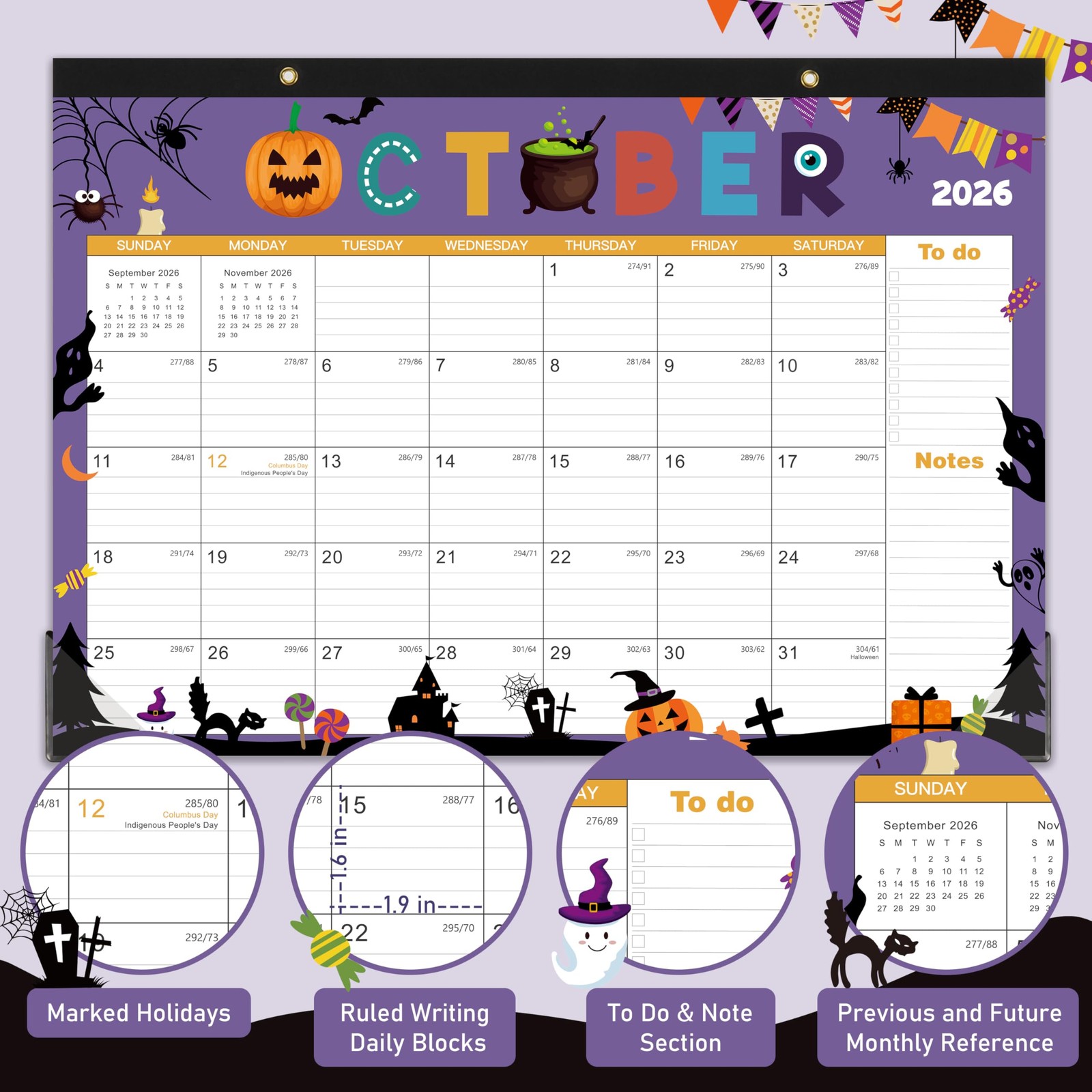2026 Desk Calendar – Jan 2026 – Dec 2026, 2026 Calendar, 17″ x 12″, x 12″