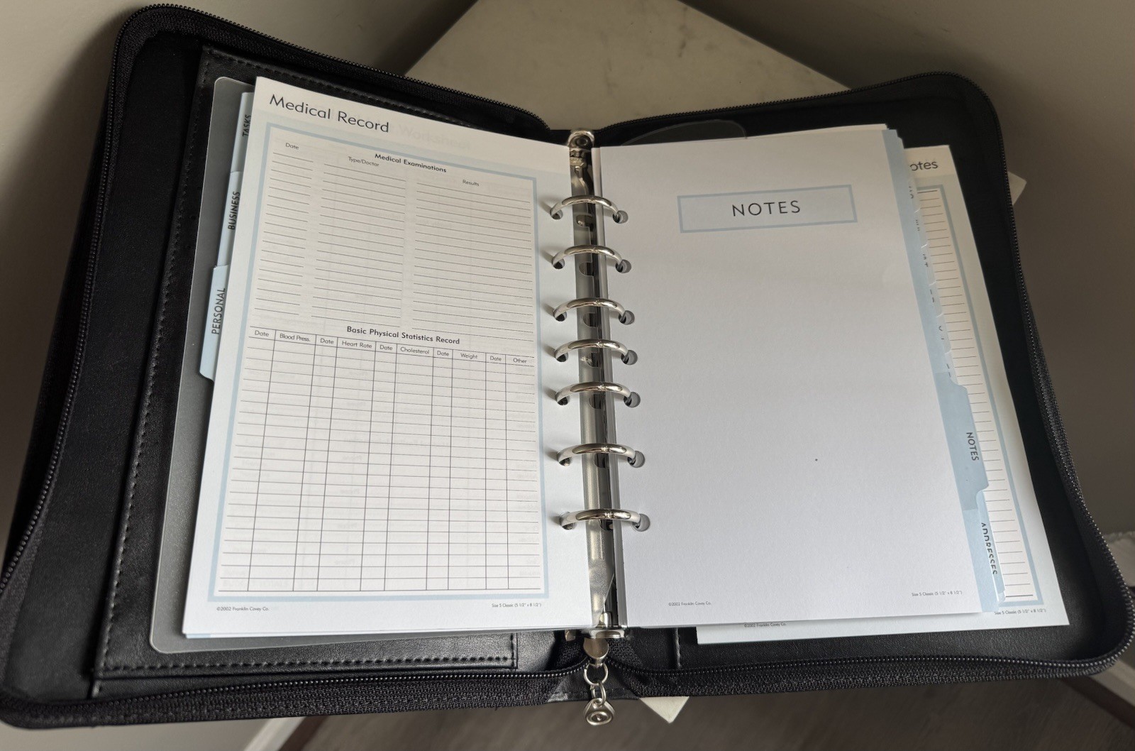 VTG Y2K Franklin Covey 365 Black Planner Zip Around 7 Ring Binder 10.5×8 🔥🔥