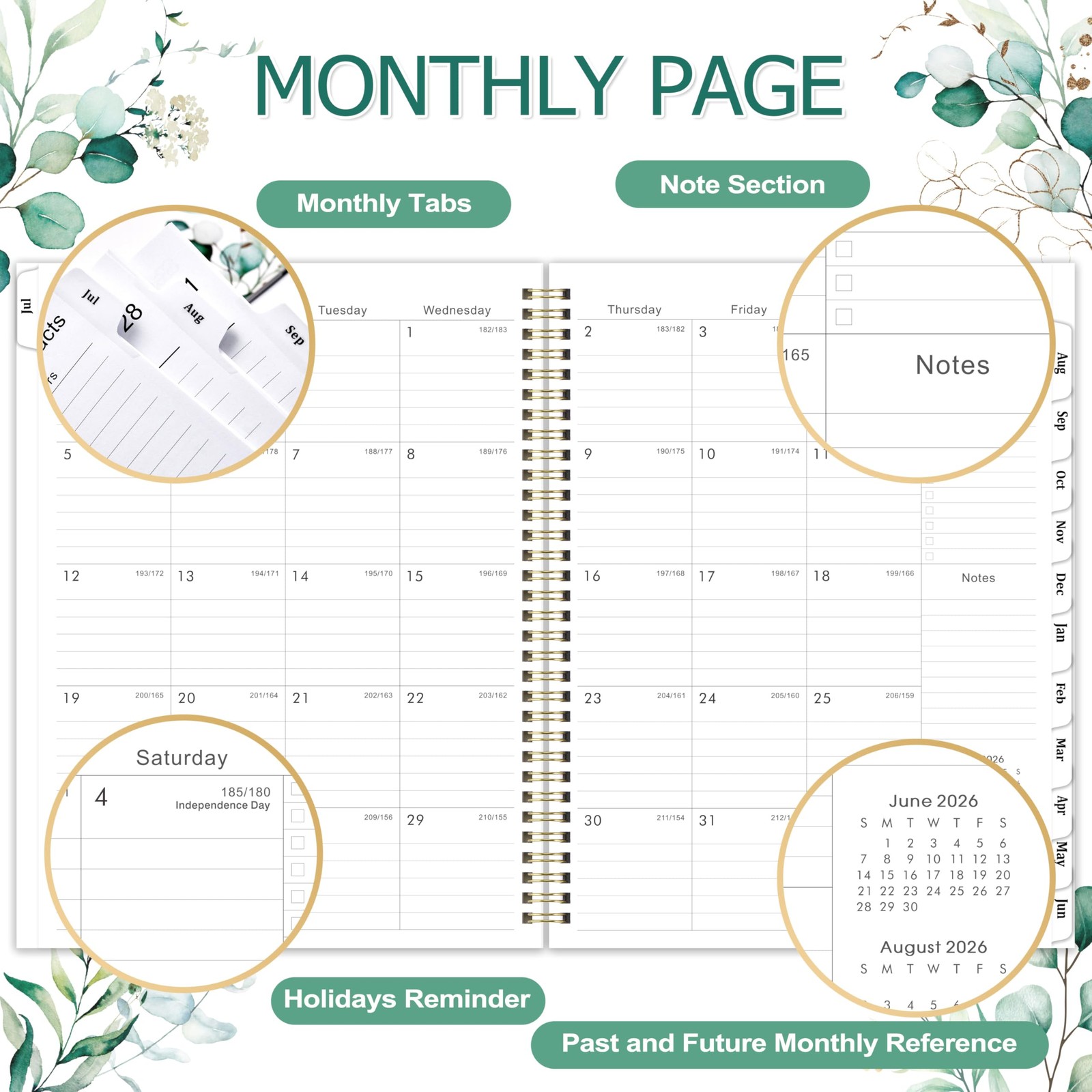 Planner 2026-2027 – 9″ x 11″ Weekly and x 11″, Green