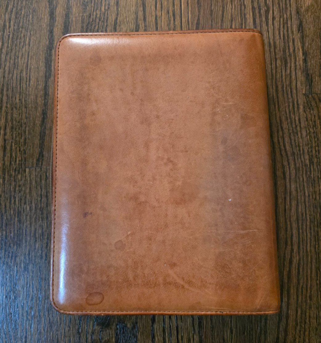 Vintage Hartmann Belting Leather Brown Zip Around Organizer Planner 3 Ring