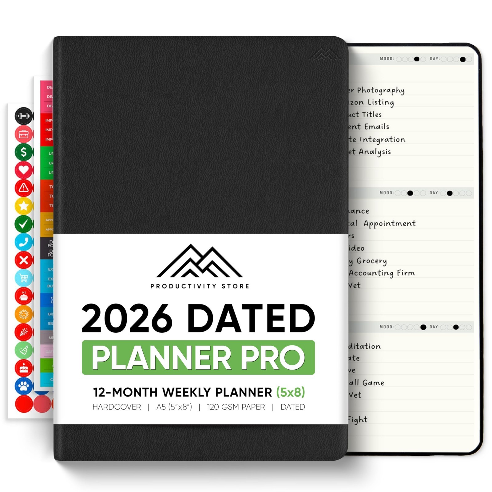 2026 Planner A5 Size 5.8” x 8.3” – Ultimate Productivity Organizer for Goal Sett