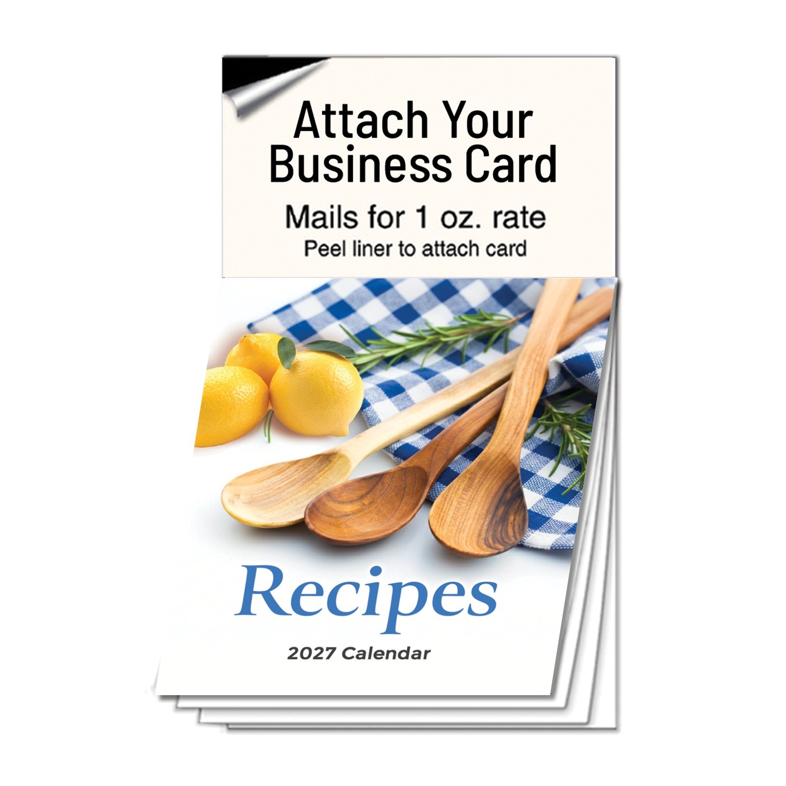 2027 Recipe Magnetic Calendar Business Card Lemon & Wooden Spoon Promo RCP803