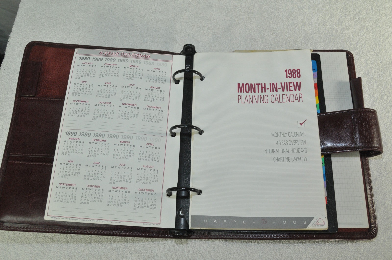 Harper House Genuine Leather 3-Ring Planner Binder Burgundy