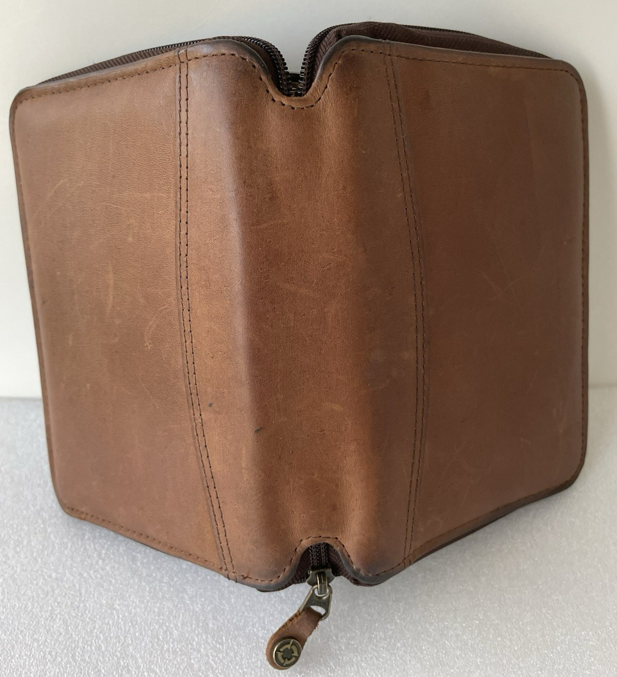 Vtg.1996 ~ Franklin Covey Space Maker ~6 Ring Binder/Planner Brown Leather ~ USA