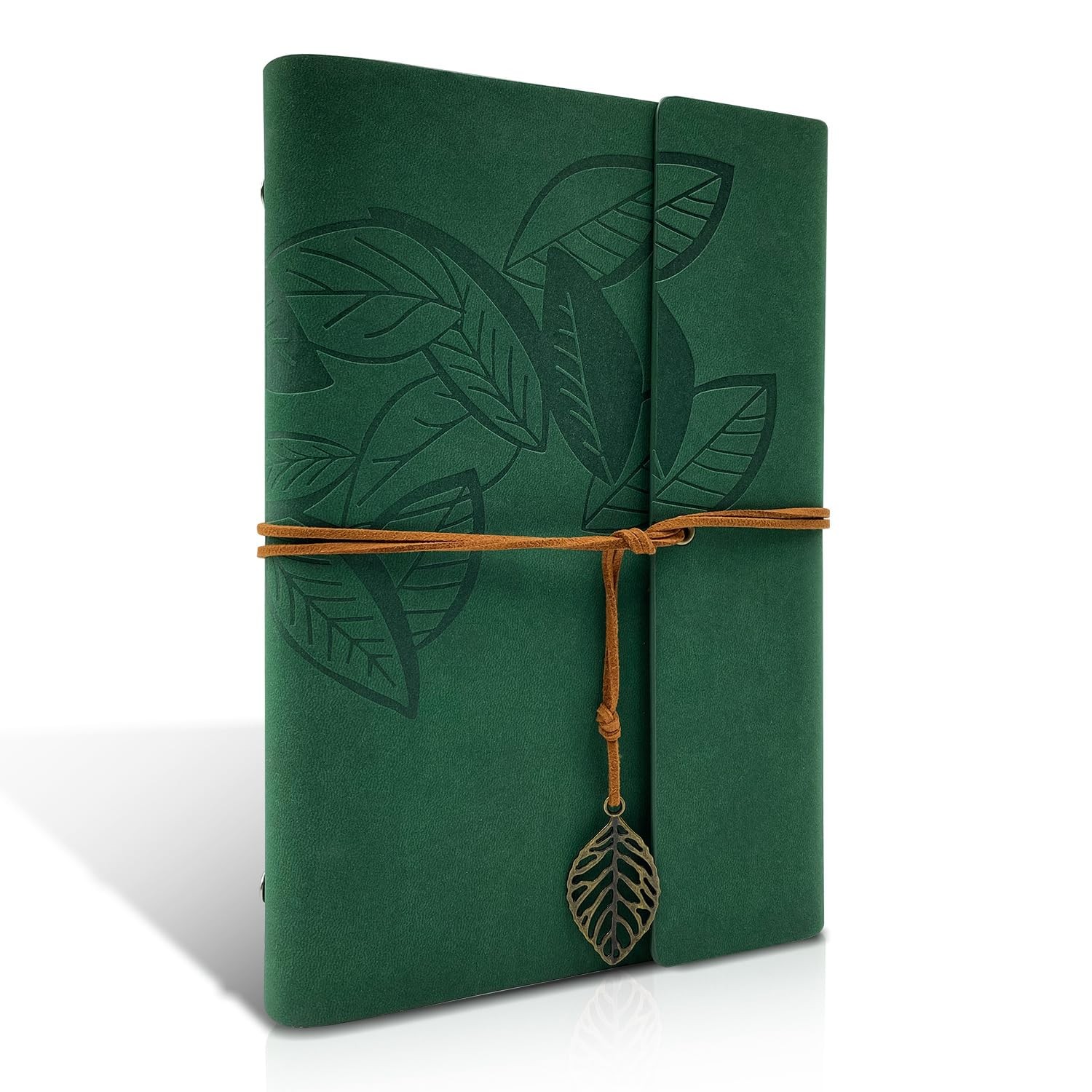 PU Leather Journal Notebook, Vintage Refillable Bound Travel A5 Grün, Green