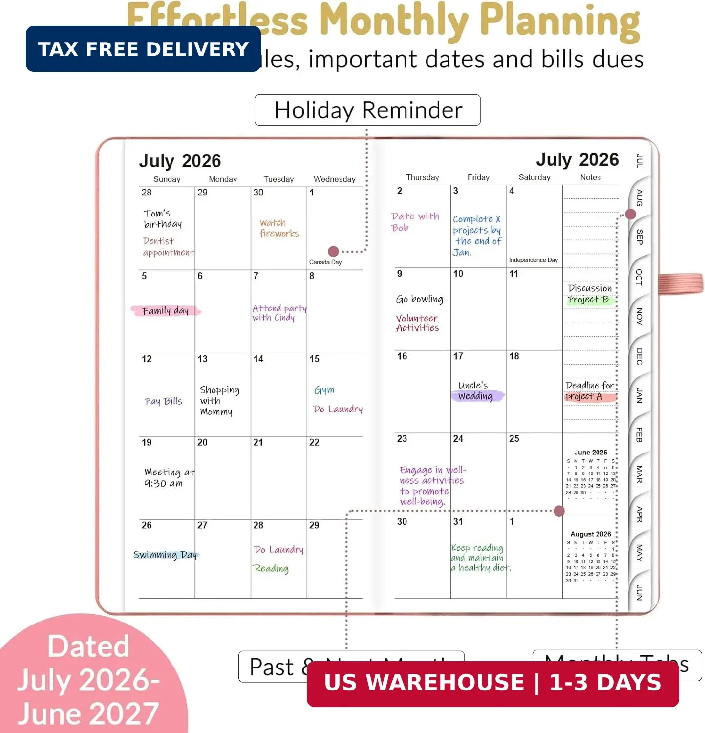 Forvencer Pocket Planner 2026-2027, Weekly Monthly Planners for Purse, 3.5″ x 6″